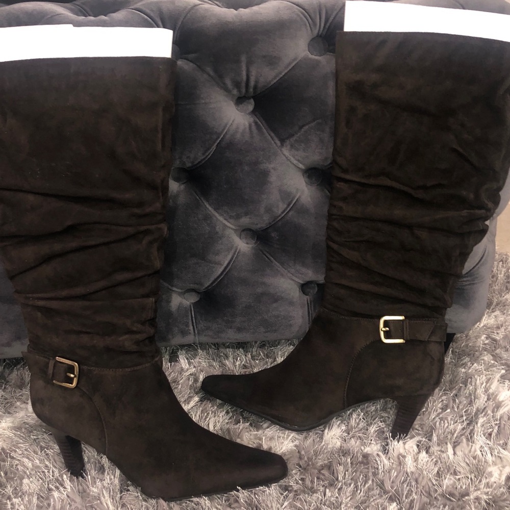 Bass Riviera Brown Suede Heeled Boots 8